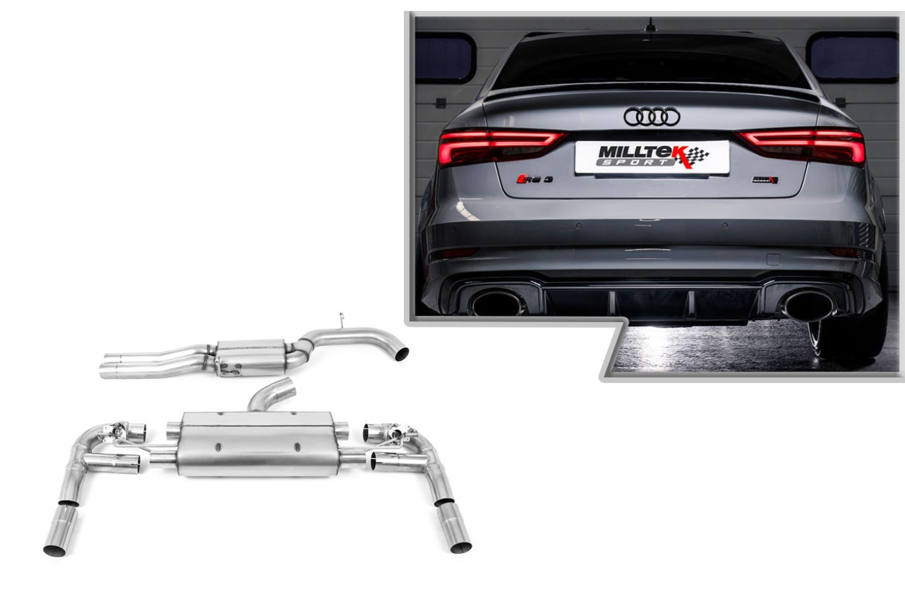 Milltek Sportauspuffanlage Audi RS3 8V Limousine, Bj. 2017-2020, Ø76mm ...