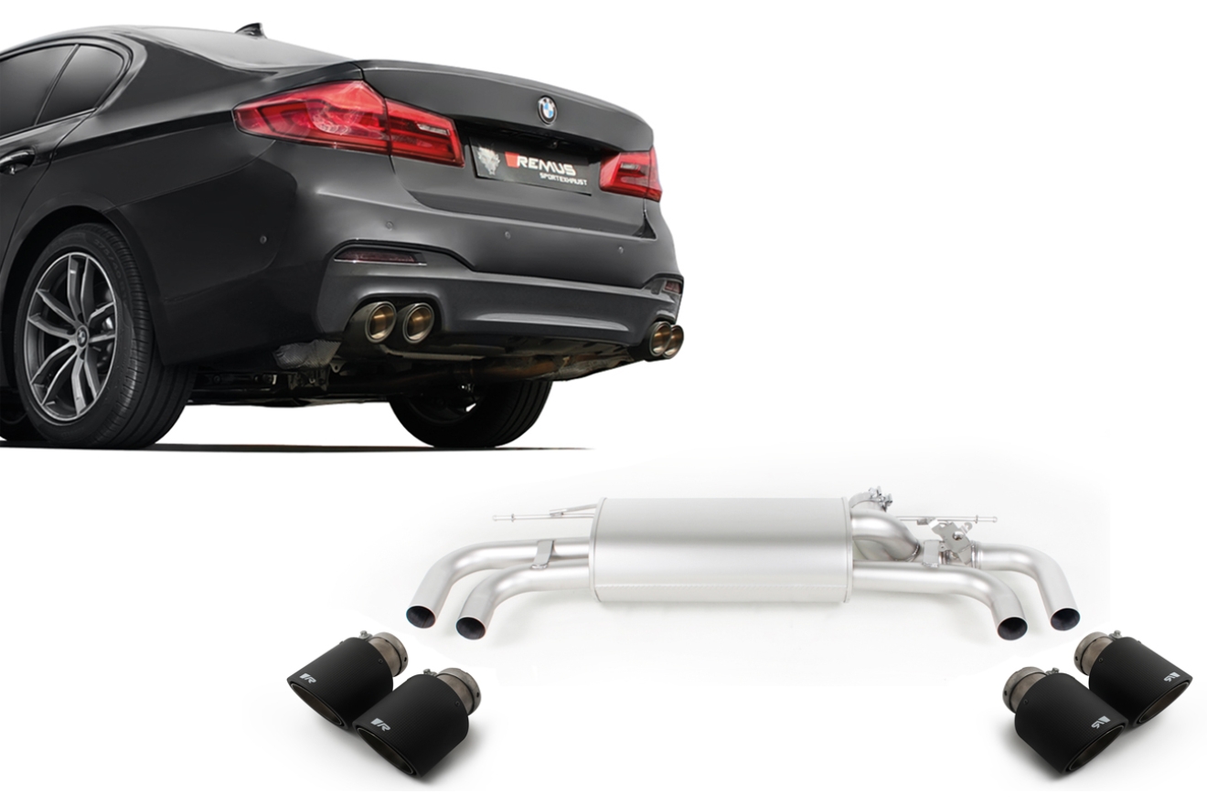 Remus Axle-Back Sportauspuff BMW 5er G30 G31, 540i 540ix, Bj. 2018-2020 ...